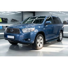 Бокові пороги Maya Blue (2 шт., алюміній) для Toyota Highlander 2008-2013 рр