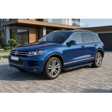 Бокові пороги Maya Blue (2 шт., алюміній) для Volkswagen Touareg 2010-2018 рр