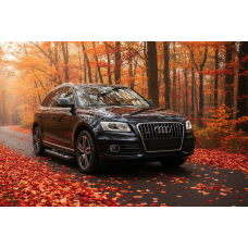 Бокові пороги New Vision Black (2 шт., алюміній) для Ауди Q5 2008-2017 рр