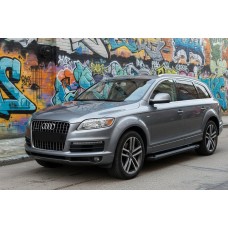 Боковые пороги New Vision Black (2 шт., алюминий) для Ауди Q7 2005-2015 гг