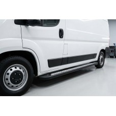 Боковые пороги New Vision Black (2 шт., алюминий) Короткая База для Citroen Jumper 2007-2025 гг