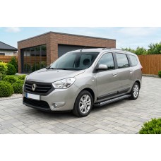 Бокові пороги New Vision Black (2 шт., алюміній) для Dacia Lodgy 2012-2022 рр