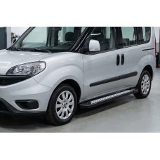 Бокові пороги New Vision Black (2 шт., алюміній) Стандартна база для Fiat Doblo II 2010-2022 рр