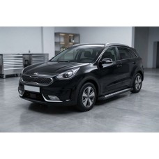 Бокові пороги New Vision Black (2 шт., алюміній) для Kia Niro 2016-2021 рр