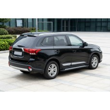 Бокові пороги New Vision Black (2 шт., алюміній) для Mitsubishi Outlander 2012-2021 рр