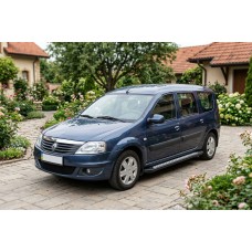 Бокові пороги New Vision Black (2 шт., алюміній) для Renault Logan MCV 2005-2013 рр