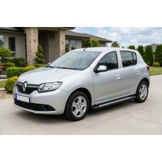 Боковые пороги New Vision Black (2 шт., алюминий) для Renault Sandero 2013-2022 гг