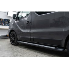 Бокові пороги New Vision Black (2 шт., алюміній) Довга база для Renault Trafic 2001-2015 рр