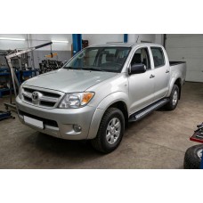 Боковые пороги New Vision Black (2 шт., алюминий) для Toyota Hilux 2006-2015 гг