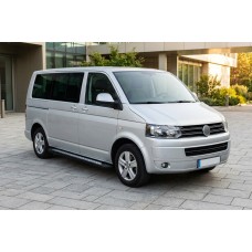 Боковые пороги New Vision Black (2 шт., алюминий) Длинная База для Volkswagen T5 2010-2015 гг