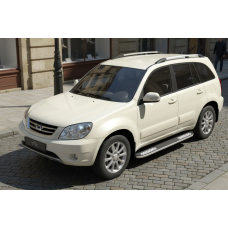 Боковые Подножки Tayga V2 (2 шт., Алюминий) для Chery Tiggo 1 2005-2016 гг