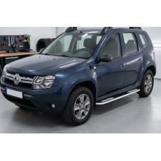 Бокові пороги Tayga V2 (2 шт., алюміній) для Dacia Duster 2008-2018 рр