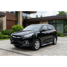 Бокові пороги Tayga V2 (2 шт., алюміній) для Hyundai IX-35 2010-2015 рр