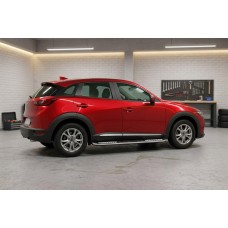 Бокові пороги Tayga V2 (2 шт., алюміній) для Mazda CX-3 2015- рр