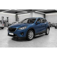 Бокові пороги Tayga V2 (2 шт., алюміній) для Mazda CX-5 2012-2017 рр