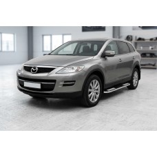 Бокові пороги Tayga V2 (2 шт., алюміній) для Mazda CX-9 2007-2016 рр