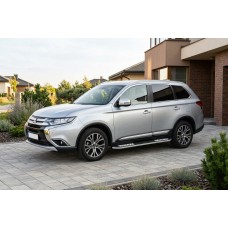 Бокові пороги Tayga V2 (2 шт., алюміній) для Mitsubishi Outlander 2012-2021 рр