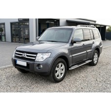 Бокові пороги Tayga V2 (2 шт., алюміній) для Mitsubishi Pajero Wagon IV 2006-2021 рр