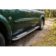 Бокові пороги Tayga V2 (2 шт., алюміній) для Nissan Patrol Y61 1997-2011 рр