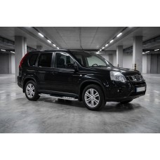 Бокові пороги Tayga V2 (2 шт., алюміній) для Nissan X-trail T31 2007-2014 рр