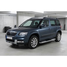 Бокові пороги Tayga V2 (2 шт., алюміній) для Skoda Yeti 2009-2017 рр
