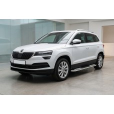 Бокові пороги Tayga V2 (2 шт., алюміній) для Skoda Karoq 2018- рр