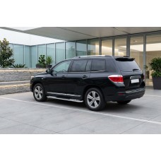 Бокові пороги Tayga V2 (2 шт., алюміній) для Toyota Highlander 2008-2013 рр