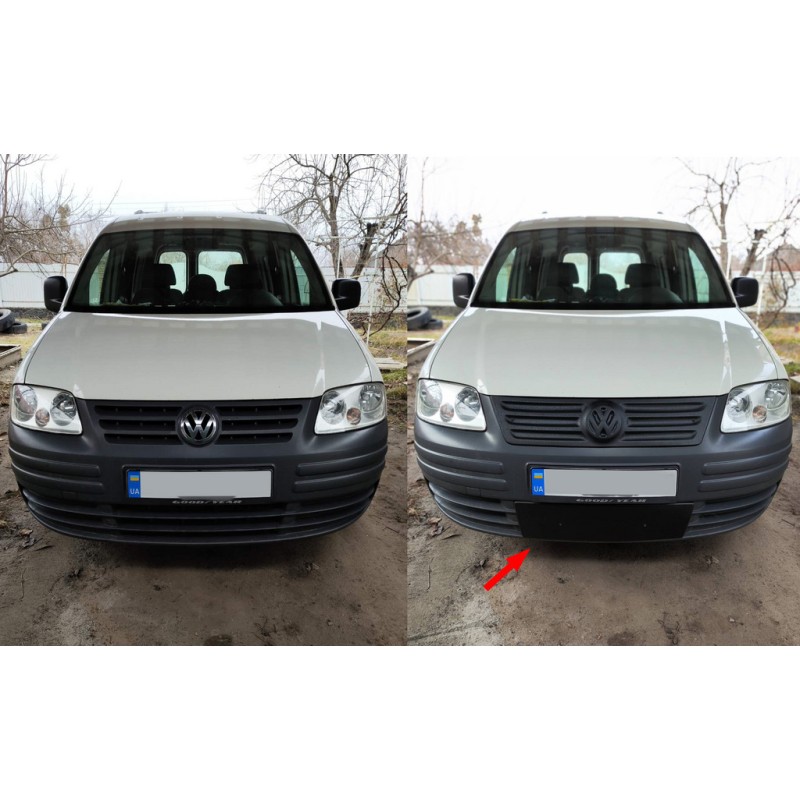 Зимова накладка на решітку (нижня) Глянцева для Volkswagen Caddy 2004-2010 рр