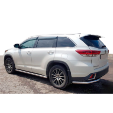 Задние уголки (2 шт., нержавейка) для Toyota Highlander 2013-2019 гг