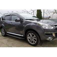 Бокові пороги Bosphorus Grey (2 шт., алюміній) для Citroen C-Crosser 2007-2013 рр