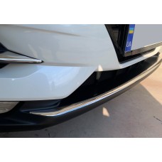 Накладка на передній бампер (2017-2025, нерж) Carmos - Турецька сталь для Nissan Qashqai рр