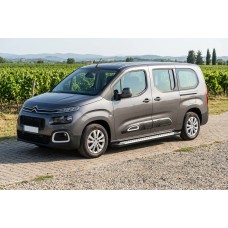 Боковые пороги Allmond Grey (2 шт., алюминий) Длинная База для Citroen Berlingo/Multispace 2018- гг