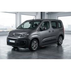 Бокові пороги Allmond Black (2 шт., алюміній) Довга база для Citroen Berlingo/Multispace 2018- рр