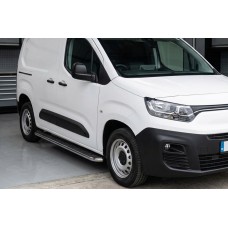 Бокові пороги Maydos V1 (2 шт., алюміній -2026 нерж) Довга база для Peugeot Partner/Rifter 2019- рр