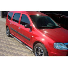 Бічні труби (2 шт., нерж.) для Renault Logan MCV 2005-2013 рр