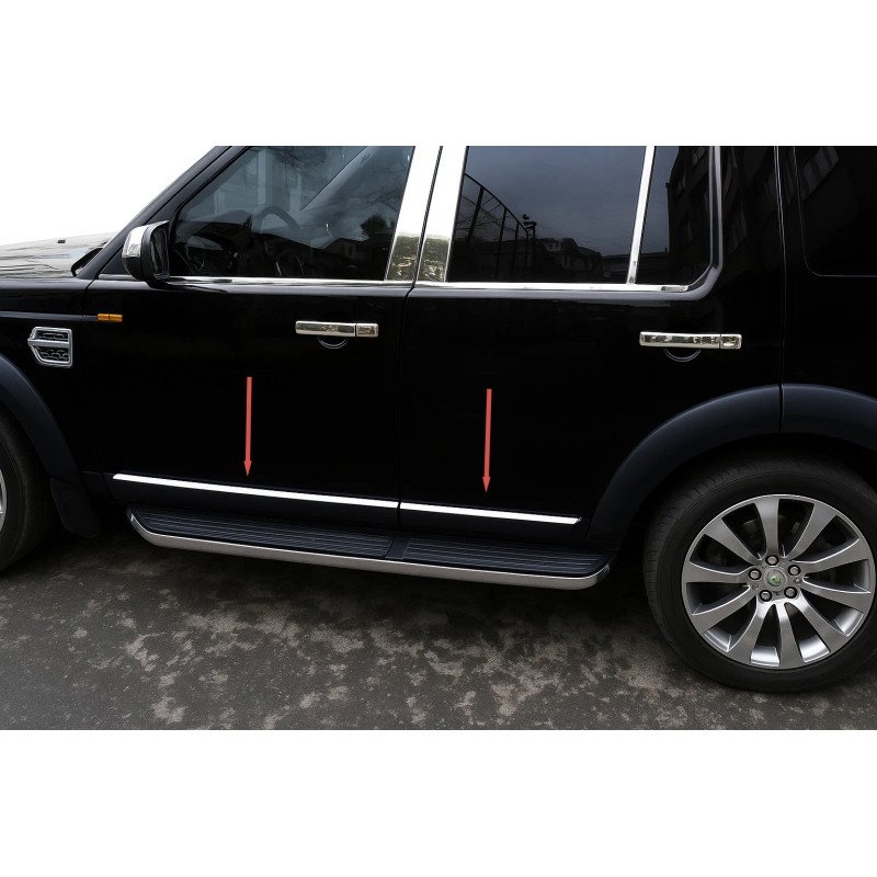 Молдинги дверные OmsaLine (4 шт., нержавейка) для Land Rover Discovery IV 2009-2017 гг Молдинги дверные OmsaLine (4 шт., нержавейка) для Land Rover Discovery IV 2009-2017 гг
