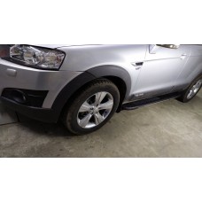Бокові пороги Bosphorus Grey (2 шт., алюміній) 2006-2015 для Chevrolet Captiva рр