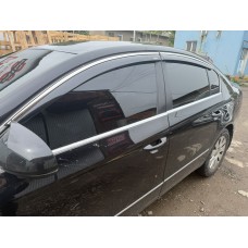 Вітровики з хром молдингом SD (EU, 4 шт, Niken) для Volkswagen Passat B7 2012-2015рр