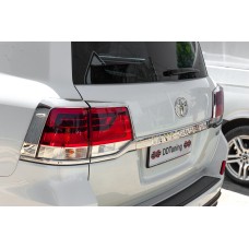 Хром накладки на стопы (2015-2025, 4 част, пласт) для Toyota Land Cruiser 200