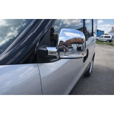 Накладки на Зеркала (2 шт, ABS) Carmos - Хромированный пластик для Fiat Doblo II 2010-2022 гг