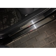 Накладки на пороги Carmos (8 шт., нерж.) для Skoda Octavia II A5 2010-2013рр