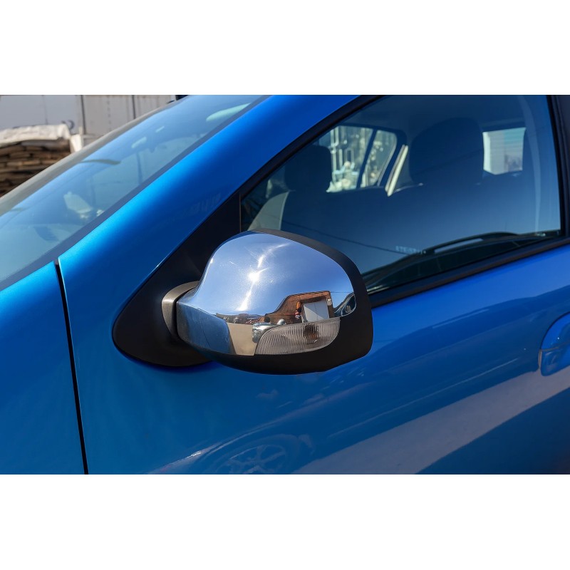 Накладки на дзеркала (2 шт., Нерж.) для Renault Sandero 2013-2022 рр Накладки на дзеркала (2 шт., Нерж.) для Renault Sandero 2013-2022 рр