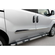 Молдинг дверний (4 шт., нерж.) Carmos - турецька сталь для Fiat Doblo II 2010-2022 рр