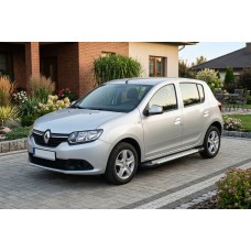 Боковые Подножки Allmond Grey (2 шт., Алюминий) для Renault Sandero 2013-2022 гг