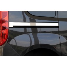 Молдинг под сдвижную дверь широкий (2 шт, нерж.) для Fiat Doblo II 2010-2022 гг