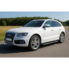 Бокові пороги Bosphorus Grey (2 шт., алюміній) для Ауди Q5 2008-2017 рр