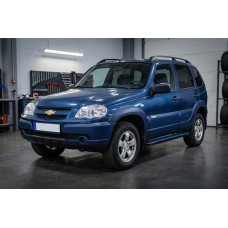 Боковые Подножки Maya Blue (2 шт., Алюминий) для Chevrolet Niva 1998-2020 гг