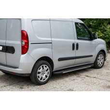 Бокові пороги Bosphorus Grey (2 шт., алюміній) Максі база для Fiat Doblo II 2010-2022 рр