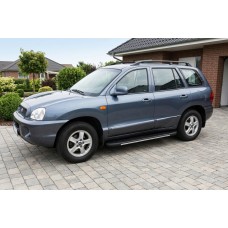 Бокові пороги Bosphorus Grey (2 шт., алюміній) для Hyundai Santa Fe 1 2000-2006 рр
