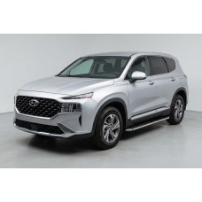 Боковые Подножки Maydos V1 (2 шт., Алюминий и Нержавейка) для Hyundai Santa Fe 4 2018-2023 гг